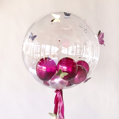 Шар Bubble с шариками и бабочками - Цена: 3 290 р. - Фото 1