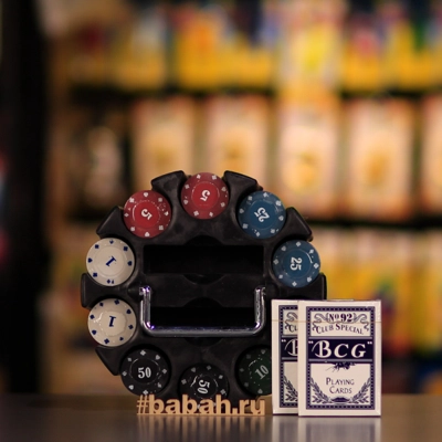 Настольная игра "Покер, набор для игры в карусели, 2 колоды, 200 шт" - Цена: 1 550 р. - Фото 1